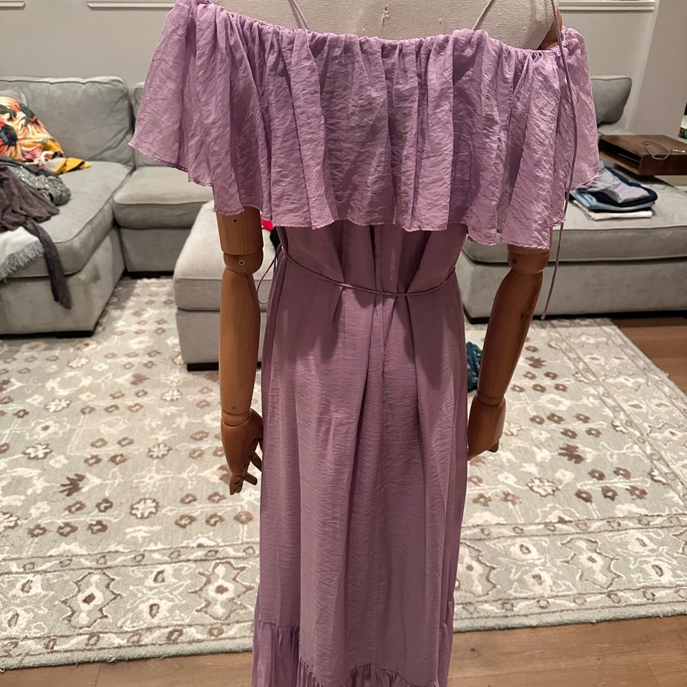 & Other Stories Lavender Off-Shoulder Maxi Dress